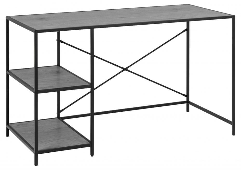 Design Scandinavia Pracovný stôl Seaford, 130 cm, čierna